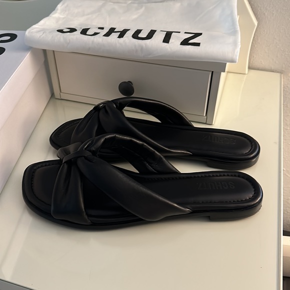 SCHUTZ Fairy Leather Slide Sandals - Picture 7 of 10